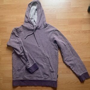 Patagonia hoodie sz small maroon stripes kangaroo pocket casual outdoors organic